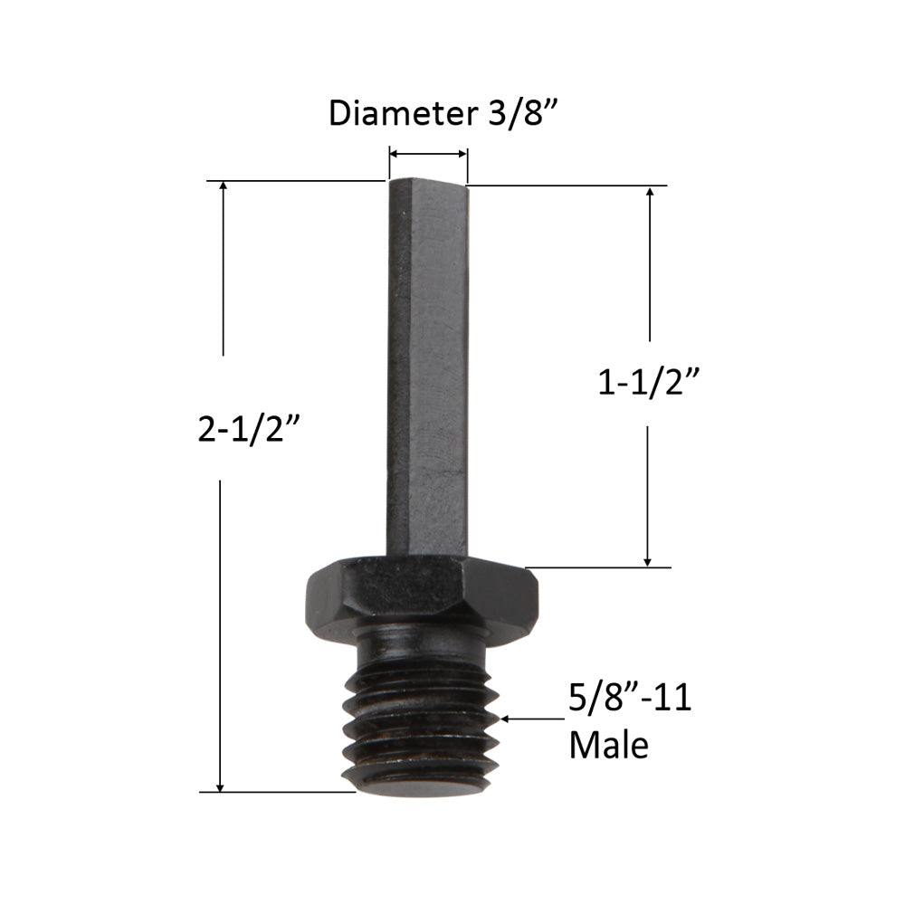 Adapter 5/8"-11 Male to 3/8" Triangle Shank