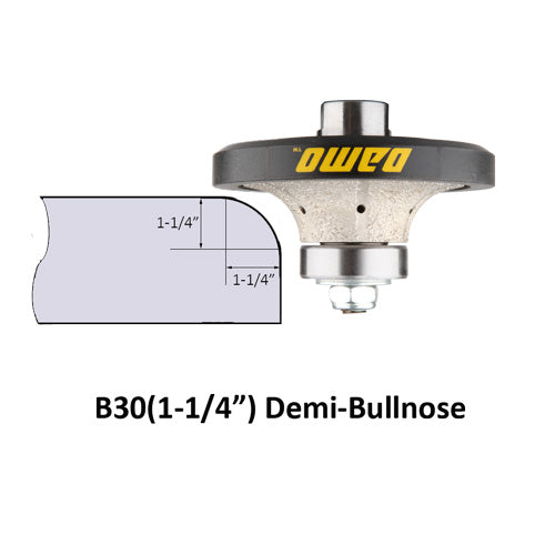 Demi Bullnose & Half Bullnose Diamond Hand Profile Wheel, Hand Profiler, Router Bit, 5/8-11 Thread, for Granite, Concrete, Marble, and Countertop Edge