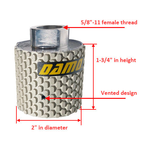2” Diamond Polishing Drum Wheels, Set of 7 - for Light Color Granite, Marble, and Concrete Undermount Sink and Countertops