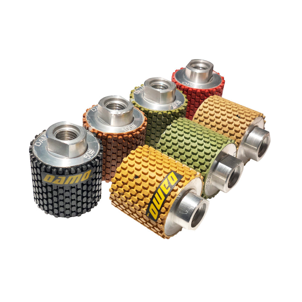 2” Wet Diamond Polishing Drum Wheels, Set of 7 - for Granite, Marble, and Concrete Undermount Sinks and Countertops