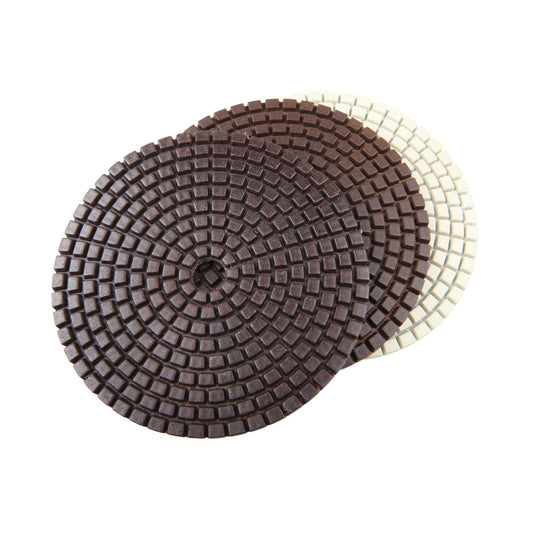 4" 3-Step Dry/Wet Diamond Polishing Pads -Set of 3, for Granite and Concrete Polishing