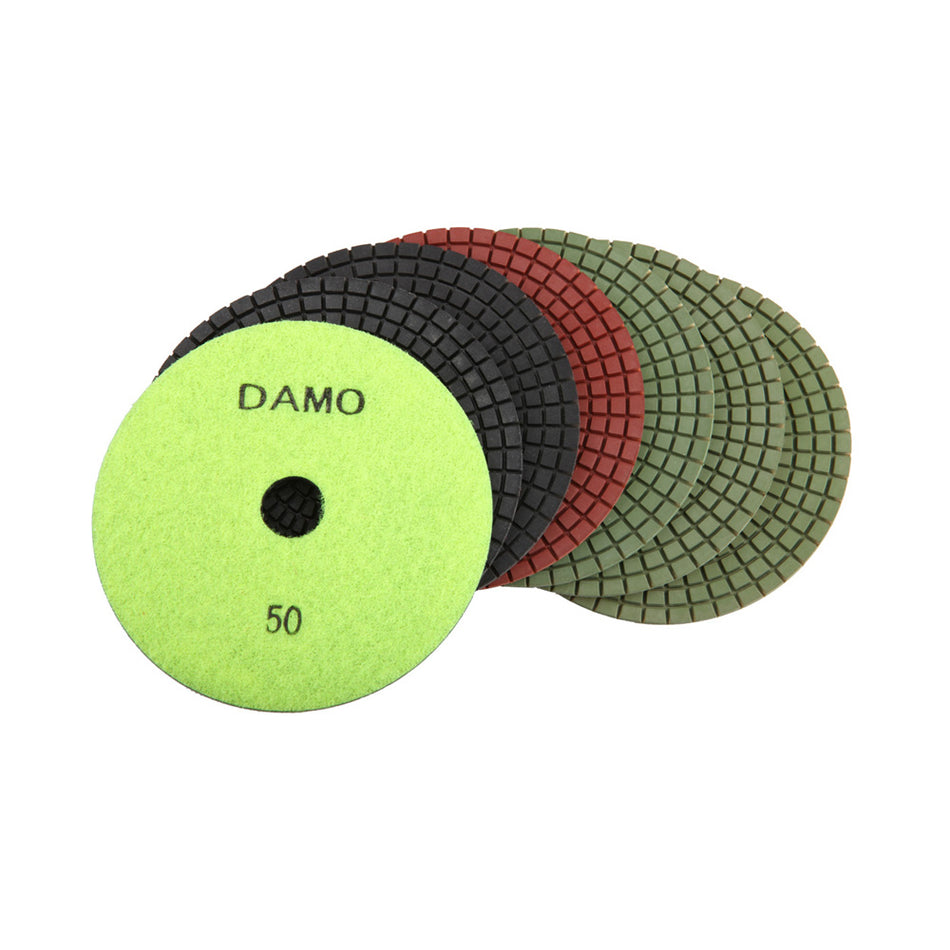 2.7mm Wet Diamond Polishing Pads Set of 7 for Granite, Concrete, and Marble Surfaces