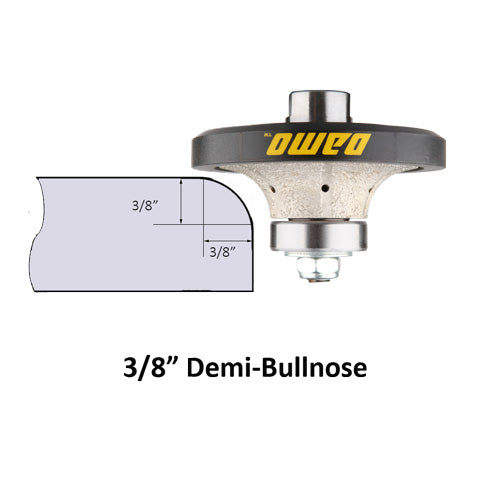 Demi Bullnose & Half Bullnose Diamond Hand Profile Wheel, Hand Profiler, Router Bit, 5/8-11 Thread, for Granite, Concrete, Marble, and Countertop Edge