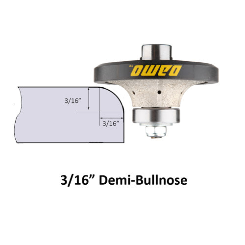 Demi Bullnose & Half Bullnose Diamond Hand Profile Wheel, Hand Profiler, Router Bit, 5/8-11 Thread, for Granite, Concrete, Marble, and Countertop Edge