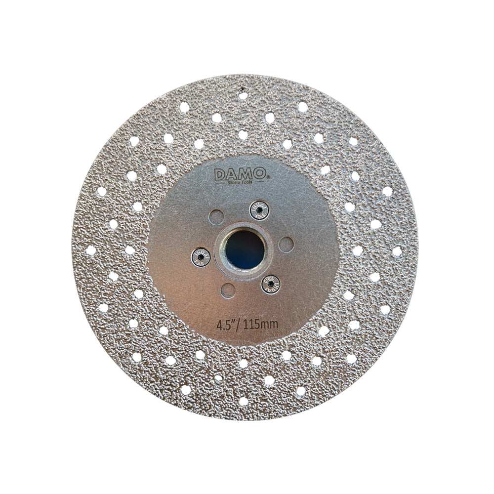 DAMO 4-1/2 Inch Vacuum Brazed Diamond Blade, 5/8”-11 Thread Grinding Cutting Disc for Granite, Tile, Marble, Quartz ,Stone