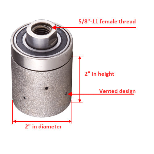 90-Degree Diamond Grinding Drum Wheel, 5/8”-11 Thread, Ideal for Shaping Circles, Arcs, and Sink Hole Cutouts – Vacuum Brazed Technology for Granite, Concrete, and Marble Edges