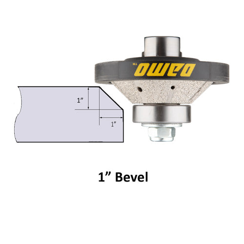 Bevel Diamond Hand Profile Wheel, Hand Profiler, Router Bit, 5/8-11 Thread, for Granite, Concrete, Marble, and Countertop Edge