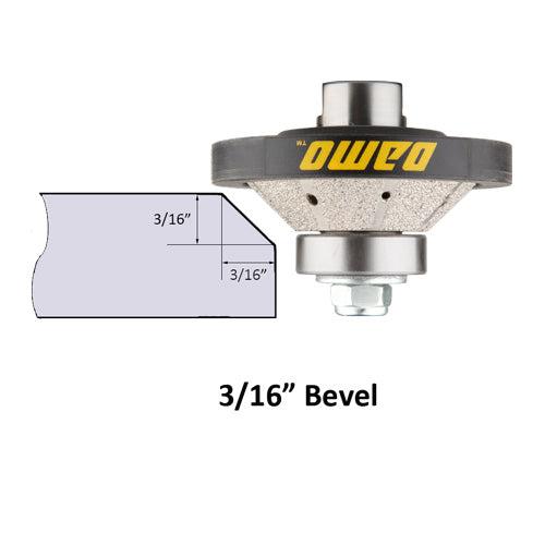 Bevel Diamond Hand Profile Wheel, Hand Profiler, Router Bit, 5/8-11 Thread, for Granite, Concrete, Marble, and Countertop Edge