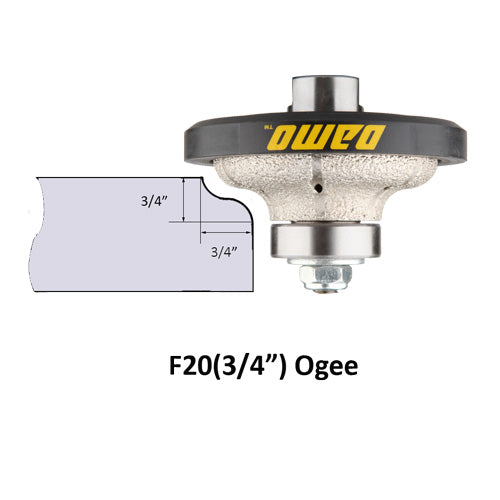 Ogee Diamond Hand Profile Wheel, Hand Profiler, Router Bit, 5/8-11 Thread, for Granite, Concrete, Marble, and Countertop Edge