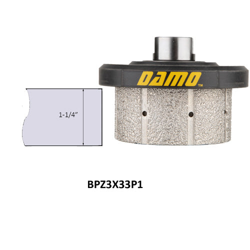 90 Degree Diamond Hand Profile Wheel, Hand Profiler Drum, 5/8-11 Thread, for Granite, Concrete, Marble, and Countertop Edge