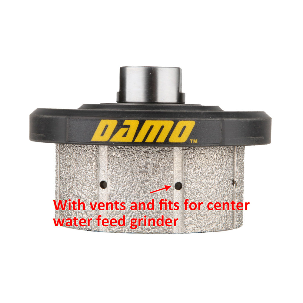 90 Degree Diamond Hand Profile Wheel, Hand Profiler Drum, 5/8-11 Thread, for Granite, Concrete, Marble, and Countertop Edge