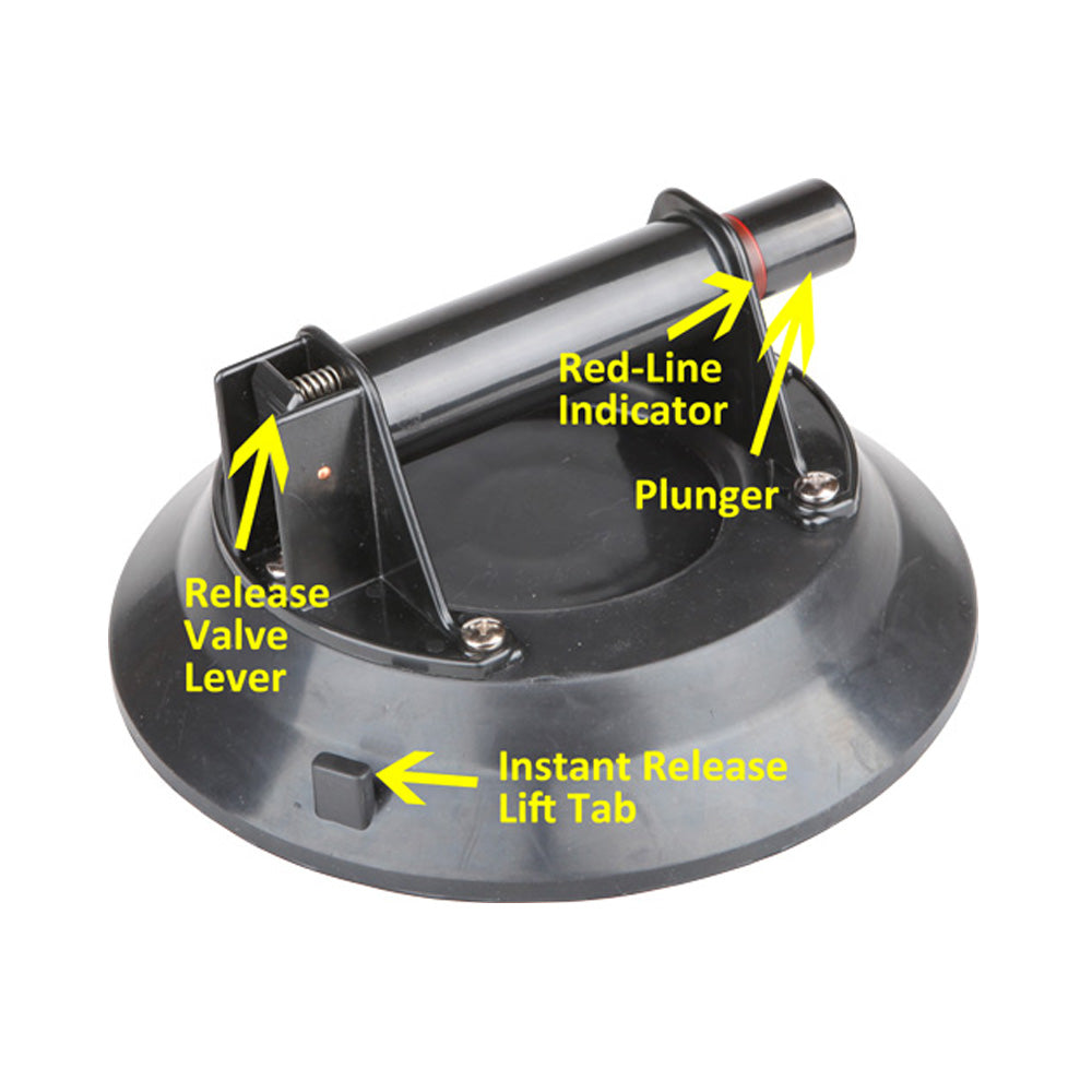 10" Vacuum Suction Cup for Concave Glass, Windshield Lifting, Heavy Duty Glass Lifter, Suction Cups with Hand Pump, with Free Case