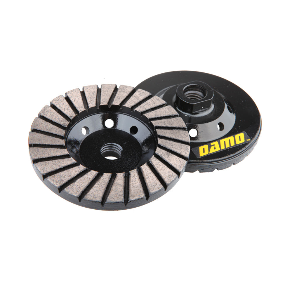 4 inch Diamond Turbo Grinding Cup Wheel, Medium Grit, 5/8"-11 Arbor, for Concrete, Granite, and Marble Grinding