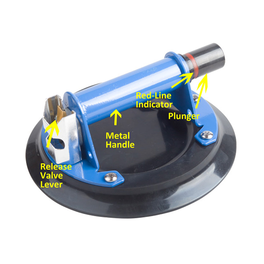 8" Vacuum Suction Cup for Glass & Granite Lifting,Heavy Duty Glass Lifter with metal Handle,Suction Cups with Hand Pump, with Free Case