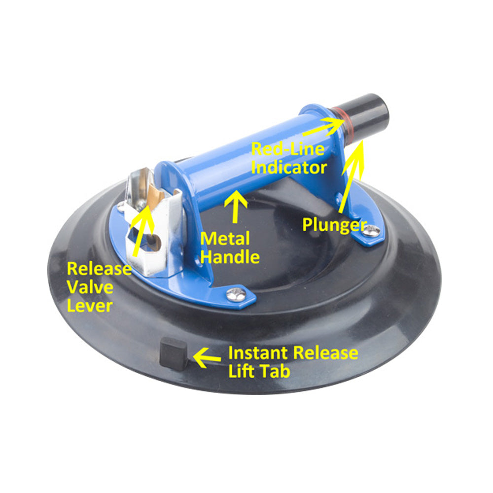 10" Vacuum Suction Cup for Glass & Granite Lifting,Heavy Duty Glass Lifter with metal Handle,Suction Cups with Hand Pump, with Free Case