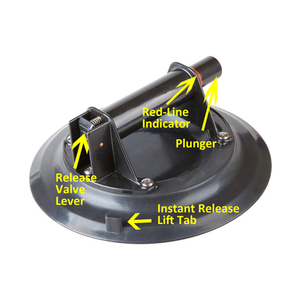 10" Vacuum Suction Cup for Glass & Granite Lifting,Heavy Duty Glass Lifter, Suction Cups with Hand Pump,with Free Case